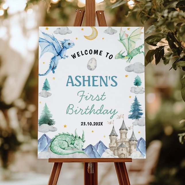 Cute Dragon Birthday Welcome Sign (Creator Uploaded)