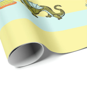 Cute Dragon Birthday Wrapping Paper
