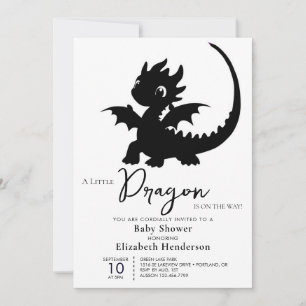 Cute Dragon Boy Baby Shower Invitation