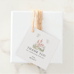 Cute Dragon Castle Birthday Party Thank You Favor Tags