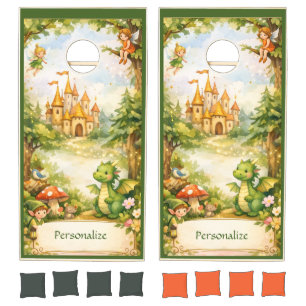 Cute Dragon Castle Personalized Bean Bag Toss Cornhole Set