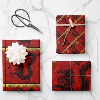 Cute Dragon Chinese Year Zodiac Birthday Wp3p Wrapping Paper Sheets by 2020_Year_of_rat at Zazzle