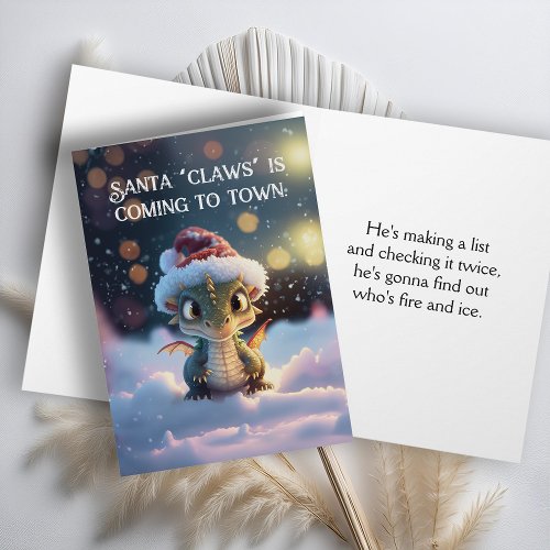 Cute Dragon Christmas Card