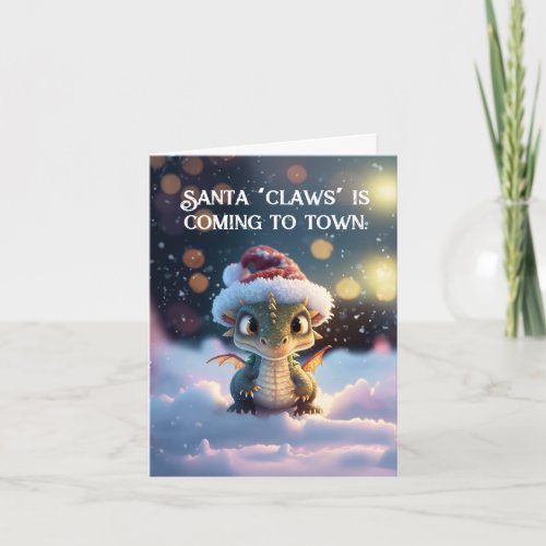 Cute Dragon Christmas Card