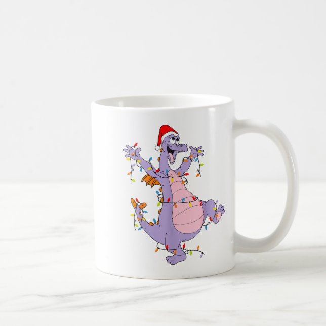 Cute Dragon Christmas Lights Santa Hat Animal Men  Coffee Mug (Right)