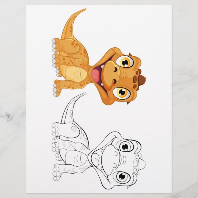 Cute dragon coloring page (Front)