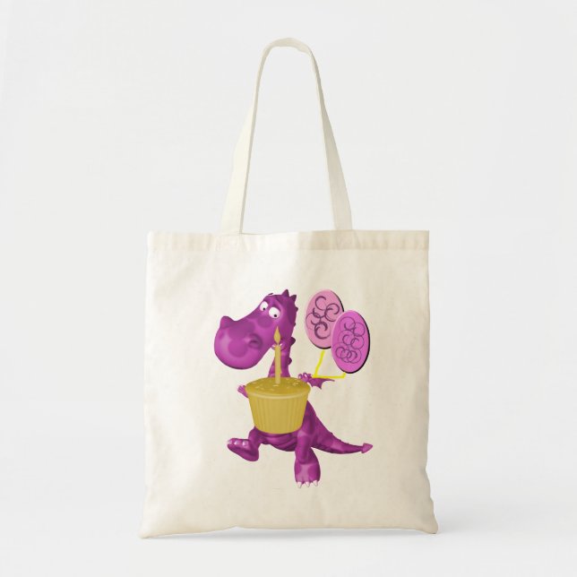 Cute Dragon Cupcake Balloons Tote Bag (Front)