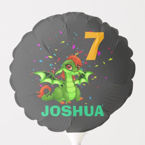 Cute Dragon Custom Birthday Boy Party Balloon