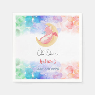 Cute dragon dinosaur rainbow Balloon baby shower Napkins