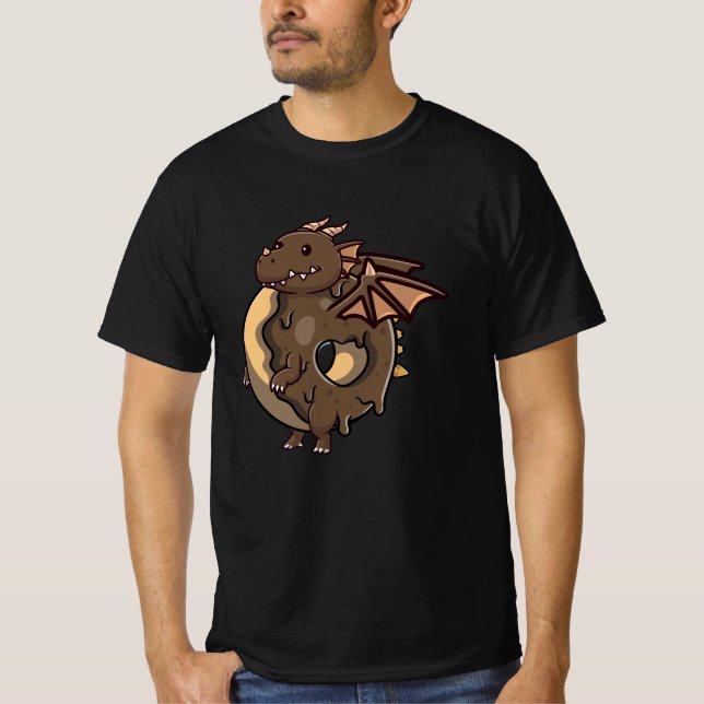 Cute dragon donut chocolate T-Shirt (Front)