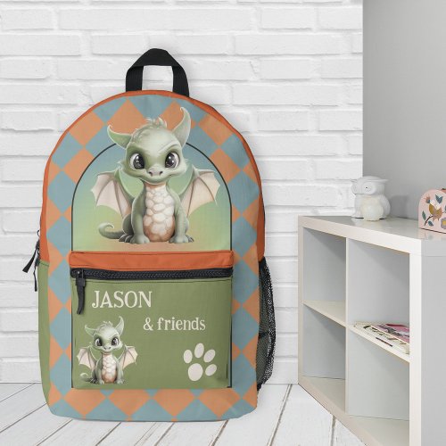 Cute Dragon Friends Back To School Printed Backpack