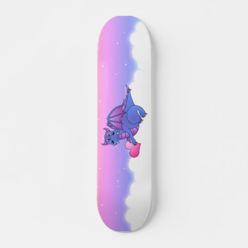 Cute Dragon Heart Blue _ Pink _Purple Skateboard