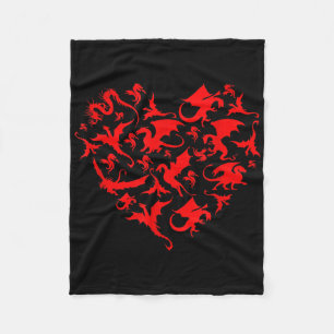 Cute Dragon Heart Valentines Day Animals Dragon Lo Fleece Blanket