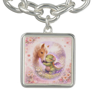 Cute Dragon & Horse Charm Bracelet