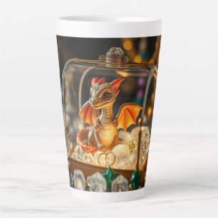 Cute Dragon in a Jewelry Box Latte Mug