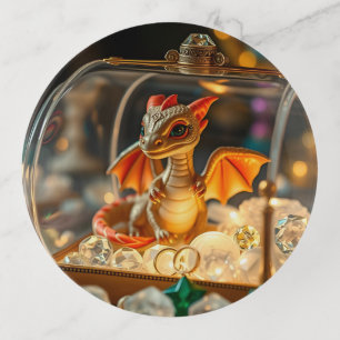 Cute Dragon in a Jewelry Box Trinket Tray