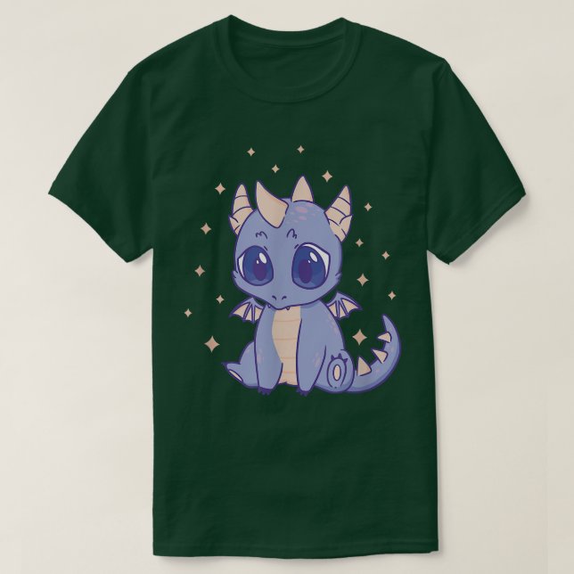 Cute Dragon Kawaii Purple  T-Shirt (Design Front)