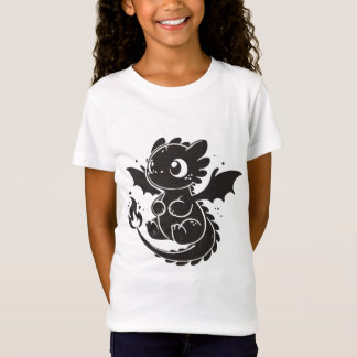 Cute  Dragon Minimalist Black Illustration T-shirt