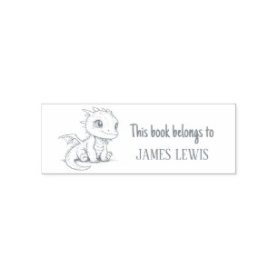Cute Dragon Personalized Kids Name Stamp