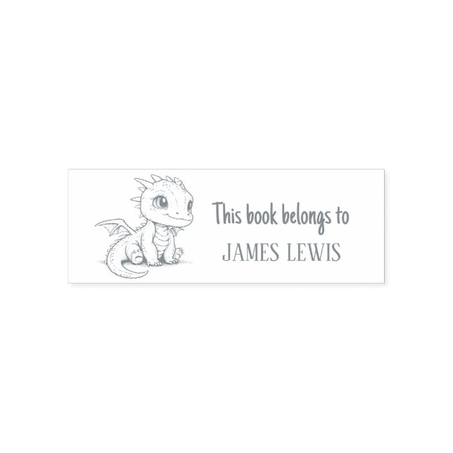 Cute Dragon Personalized Kids Name Stamp (Design)