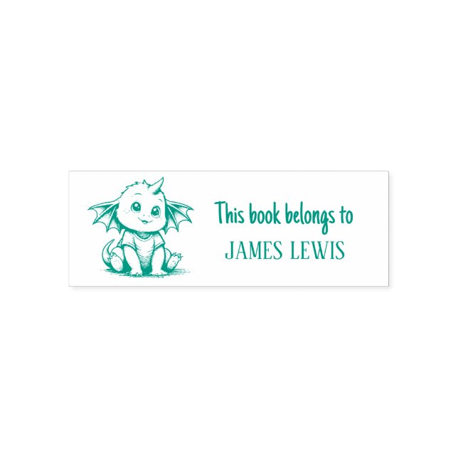 Cute Dragon Personalized Kids Name Stamp (Design)