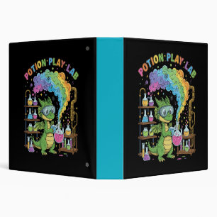 Cute Dragon Scientist Magical Potion Play Lab 3 Ring Binder