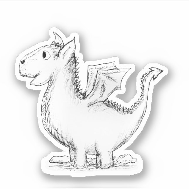 Cute Dragon  Sketch Sticker (Front)
