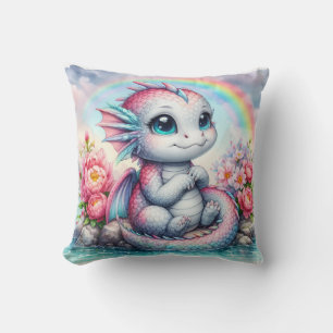 Cute dragon throw pillow