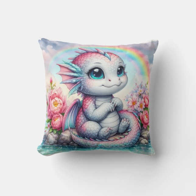 Cute dragon throw pillow (Front)