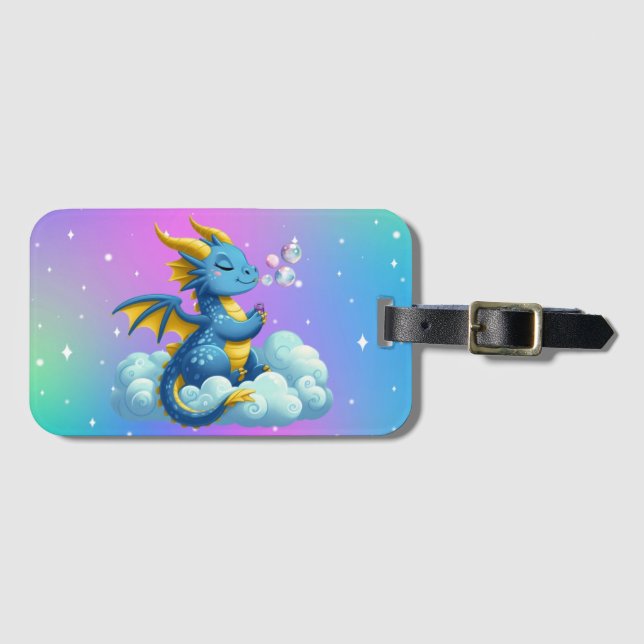 Cute Dragon/Whimsical  Luggage Tag (Front Horizontal)