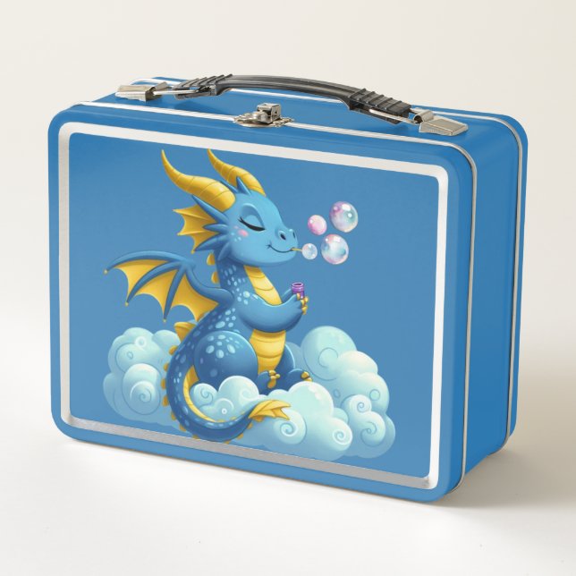 Cute Dragon/Whimsical  Metal Lunch Box (Front)