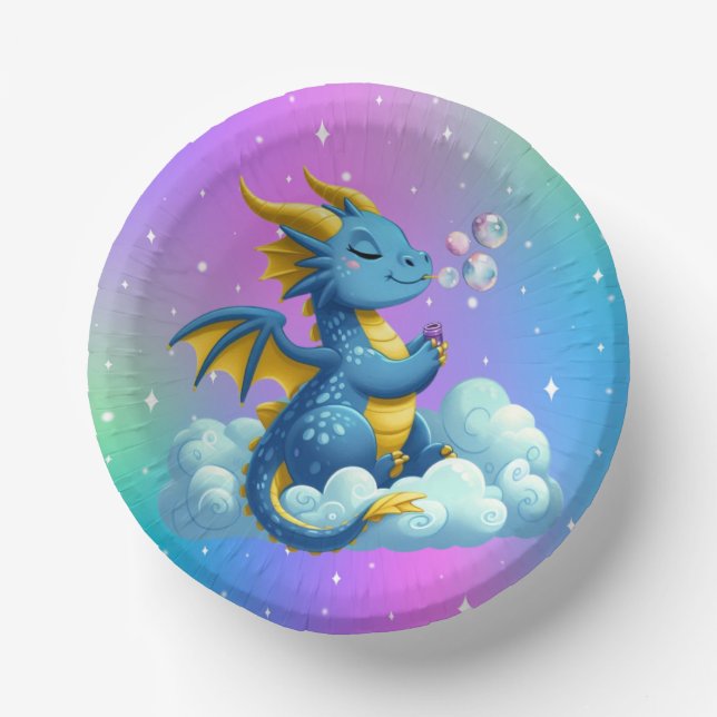 Cute Dragon/Whimsical  Paper Bowls (Front)