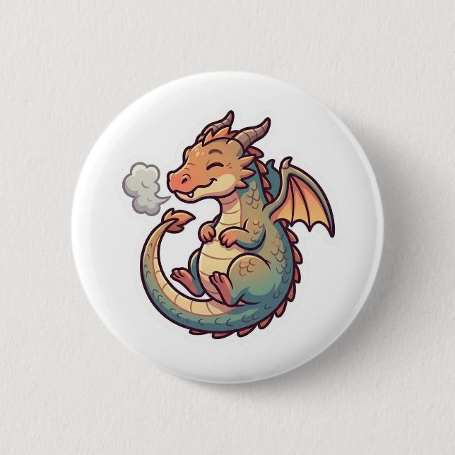 Cute Dragon Zodiac Button (Front)