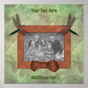 Cute Dragonflies Frame Create Your Own Photo Poster