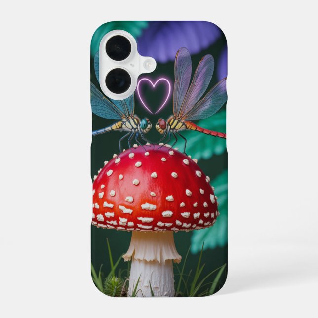 Cute Dragonflies on a Mushroom -  iPhone Case (Back)