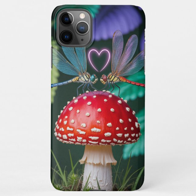 Cute Dragonflies on a Mushroom - iPhone Case (Back)