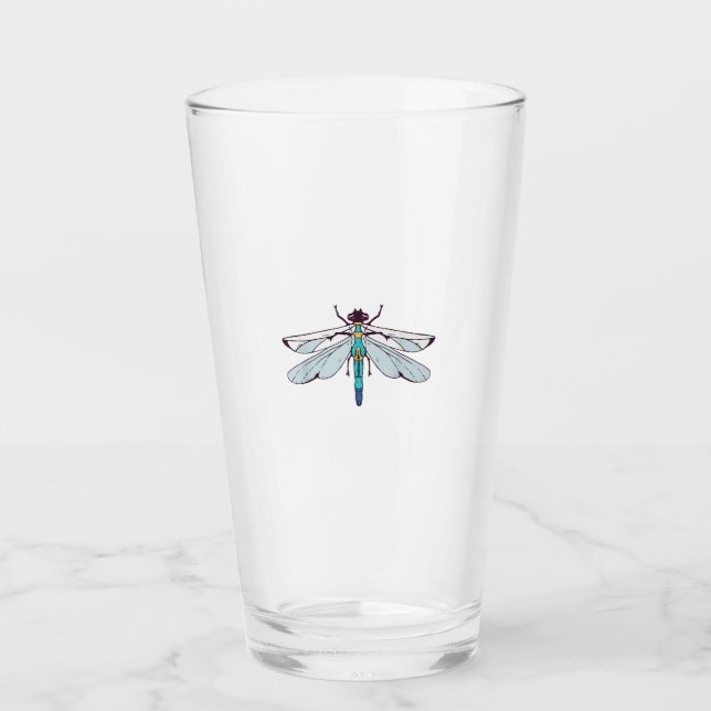 Cute Dragonflies T-Shirt Glass (Front)