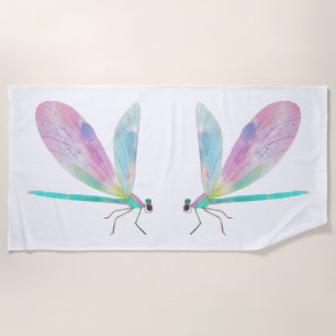 Cute dragonfly beach towel