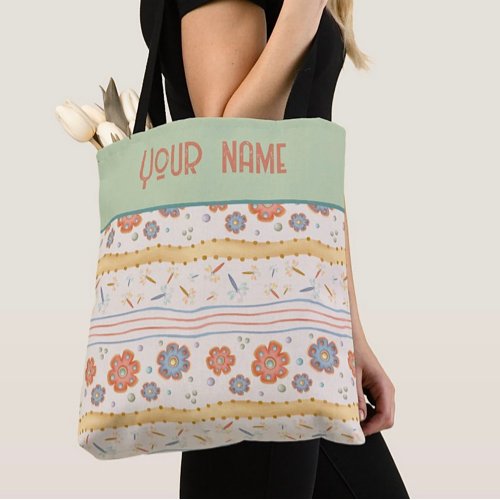 Cute Dragonfly Floral Whimsical Inspirivity tote