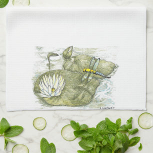 Cute Dragonfly & Lilly Pad Kitchen Cloth