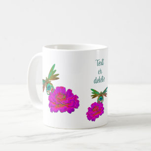 Cute Dragonfly On Zinnia Flower Personalized Coffee Mug