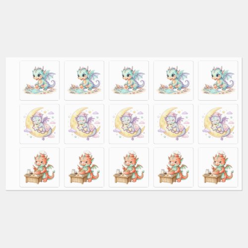 Cute Dragons Labels