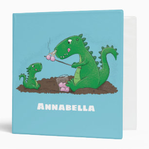 Cute dragons roasting marshmallows cartoon 3 ring binder