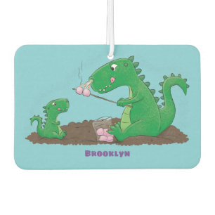 Cute dragons roasting marshmallows cartoon air freshener