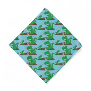 Cute dragons roasting marshmallows cartoon bandana