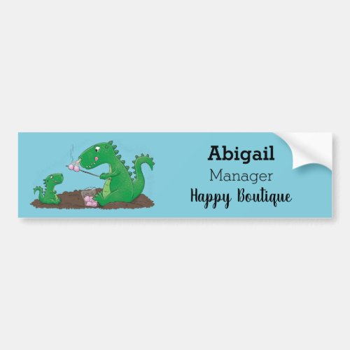 Cute dragons roasting marshmallows cartoon  bumper sticker