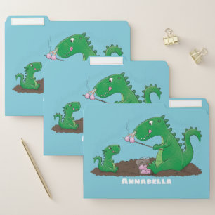 Cute dragons roasting marshmallows cartoon file folder
