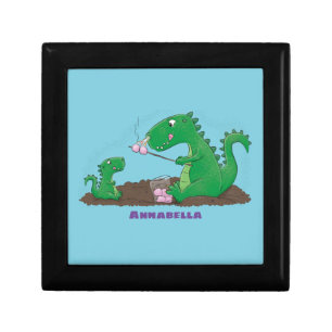 Cute dragons roasting marshmallows cartoon gift box