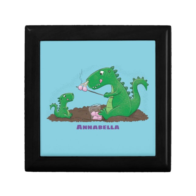 Cute dragons roasting marshmallows cartoon gift box (Front)