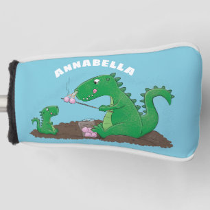 Cute dragons roasting marshmallows cartoon golf head cover